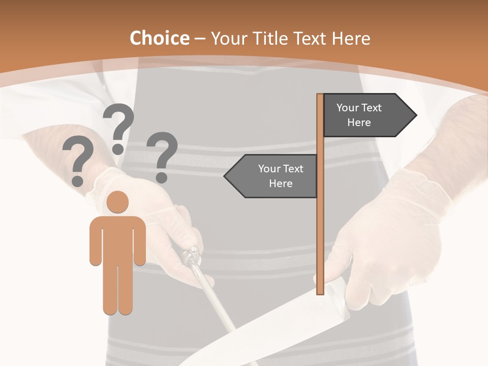 A Butcher Using A Butcher Steel To Sharpen A Knife PowerPoint Template
