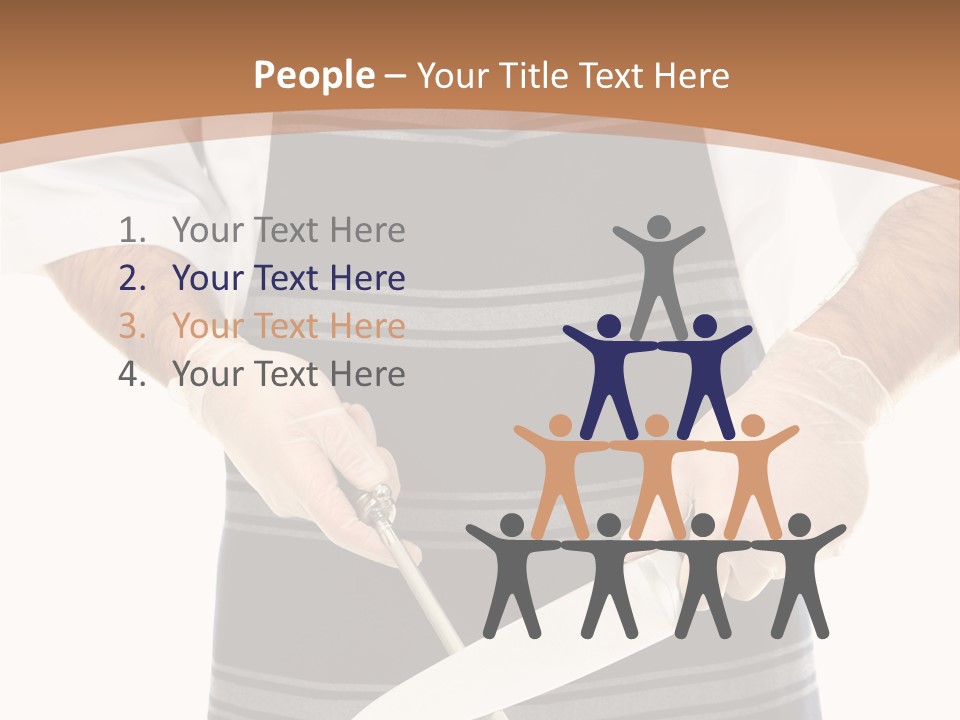 A Butcher Using A Butcher Steel To Sharpen A Knife PowerPoint Template