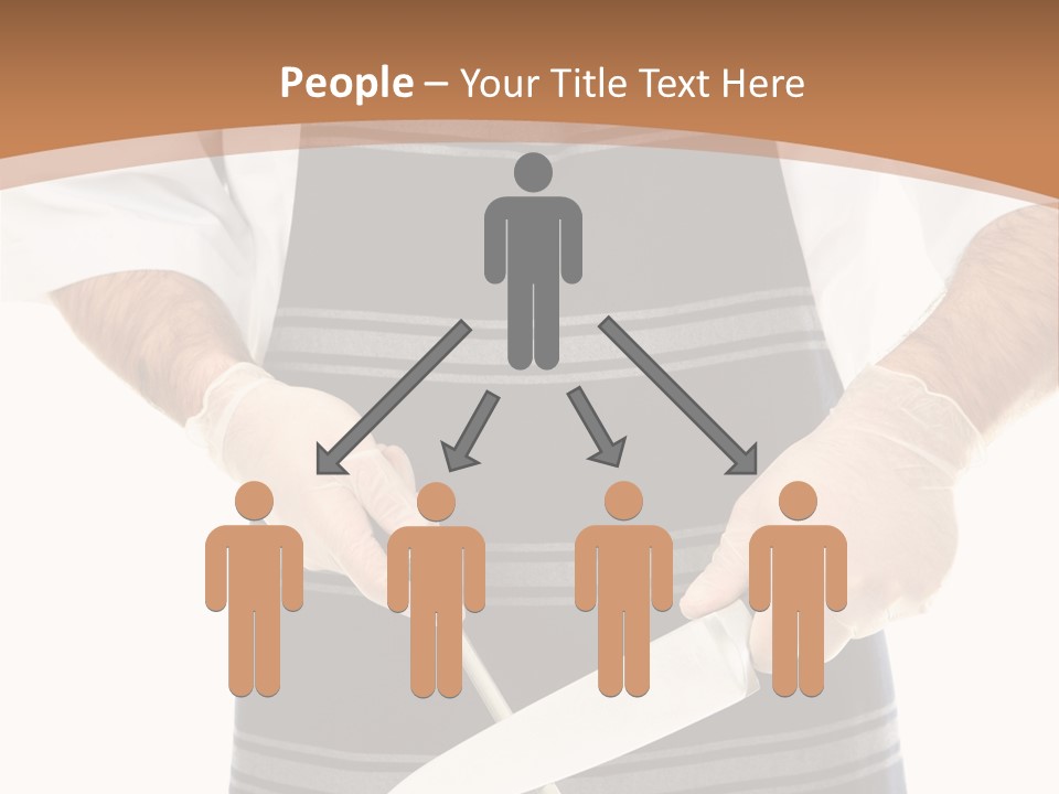 A Butcher Using A Butcher Steel To Sharpen A Knife PowerPoint Template