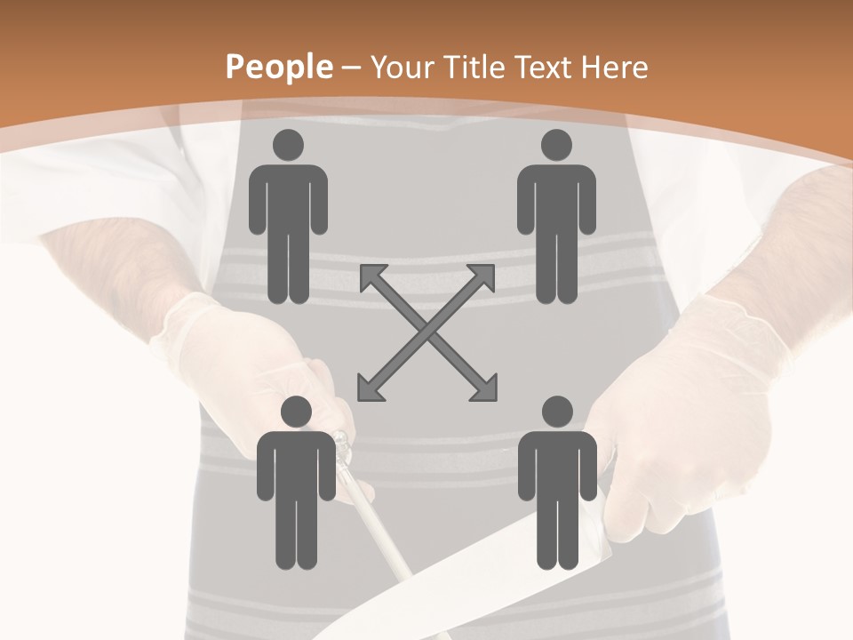 A Butcher Using A Butcher Steel To Sharpen A Knife PowerPoint Template