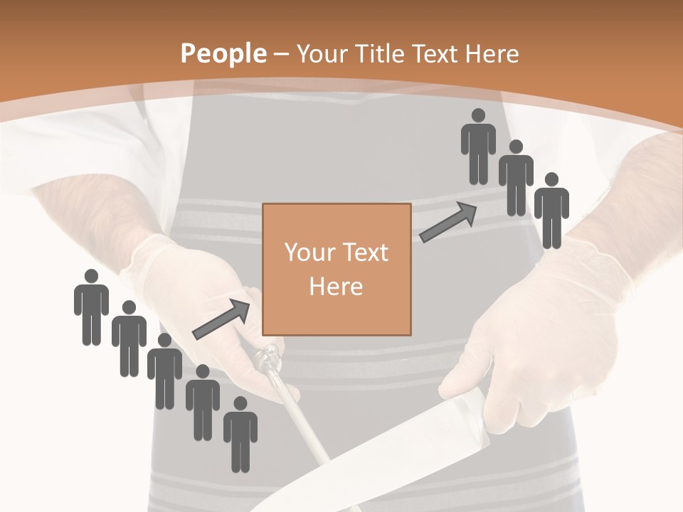 A Butcher Using A Butcher Steel To Sharpen A Knife PowerPoint Template