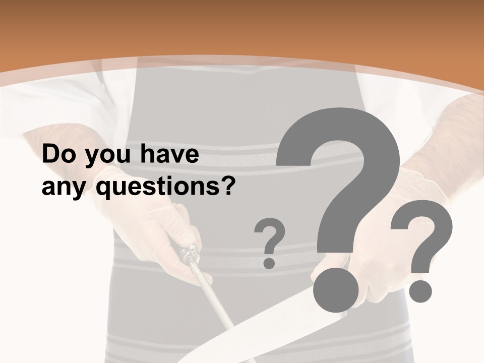 A Butcher Using A Butcher Steel To Sharpen A Knife PowerPoint Template