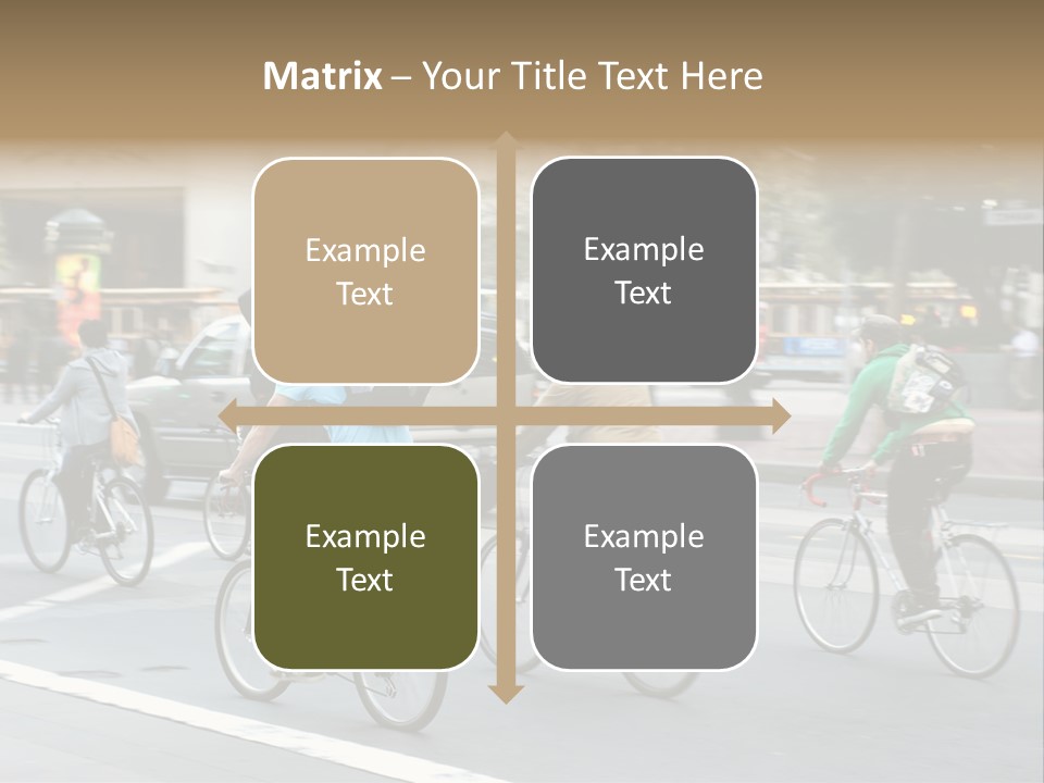 A Group Of People Riding Bikes Down A Street PowerPoint Template