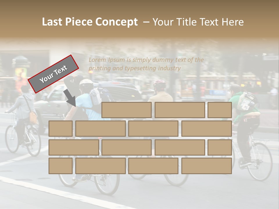 A Group Of People Riding Bikes Down A Street PowerPoint Template