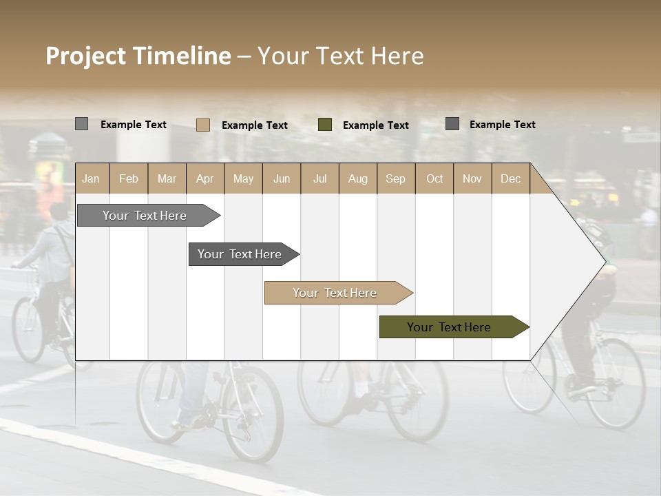 A Group Of People Riding Bikes Down A Street PowerPoint Template