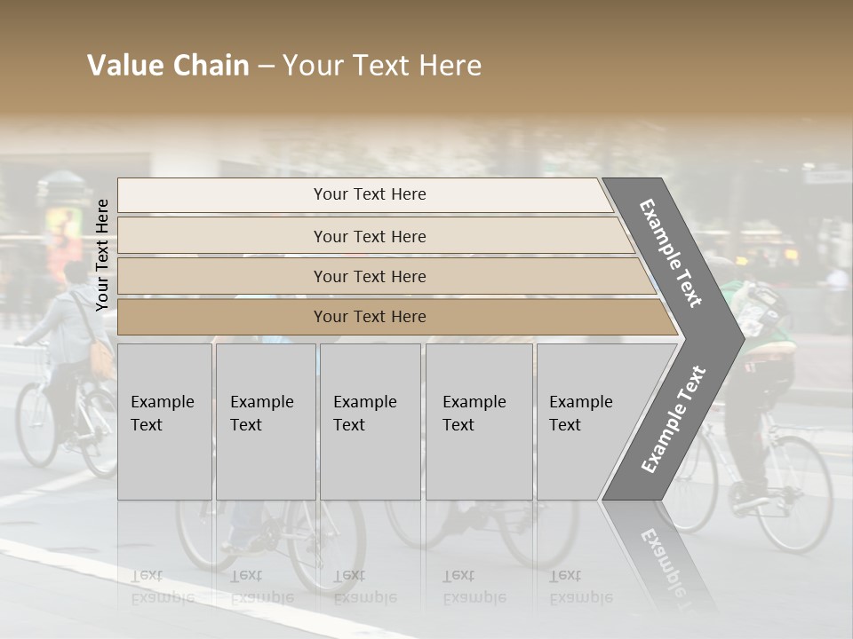 A Group Of People Riding Bikes Down A Street PowerPoint Template