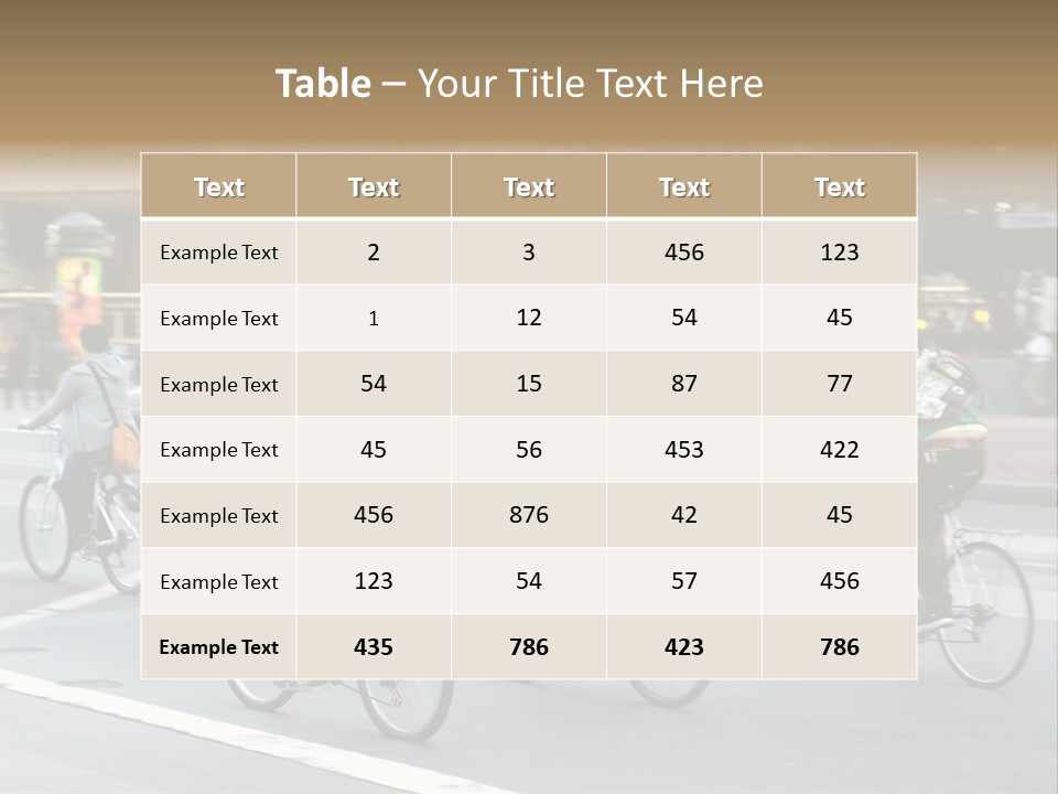 A Group Of People Riding Bikes Down A Street PowerPoint Template