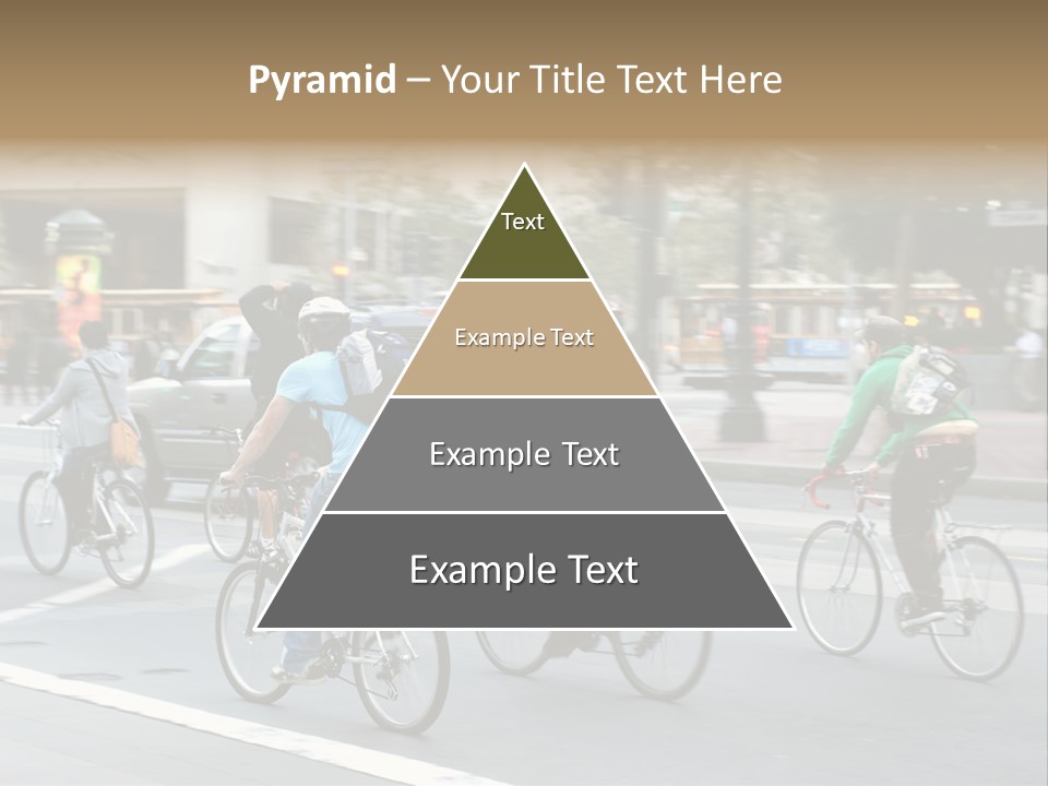 A Group Of People Riding Bikes Down A Street PowerPoint Template