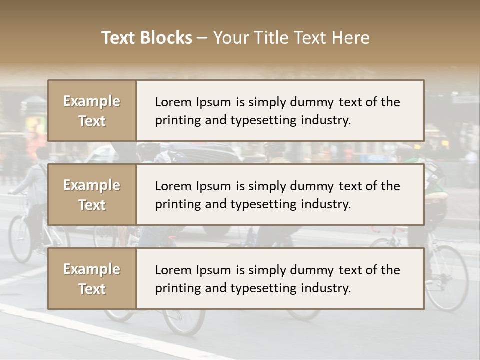 A Group Of People Riding Bikes Down A Street PowerPoint Template