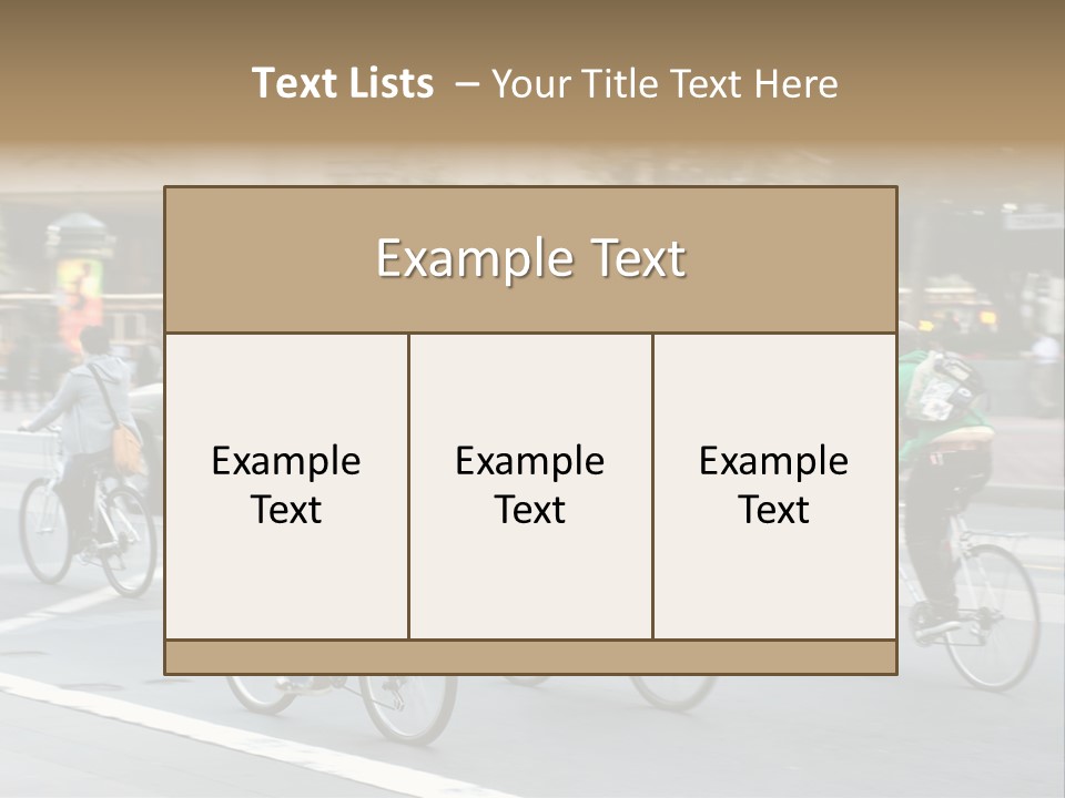 A Group Of People Riding Bikes Down A Street PowerPoint Template
