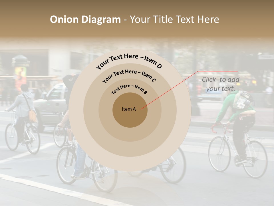 A Group Of People Riding Bikes Down A Street PowerPoint Template