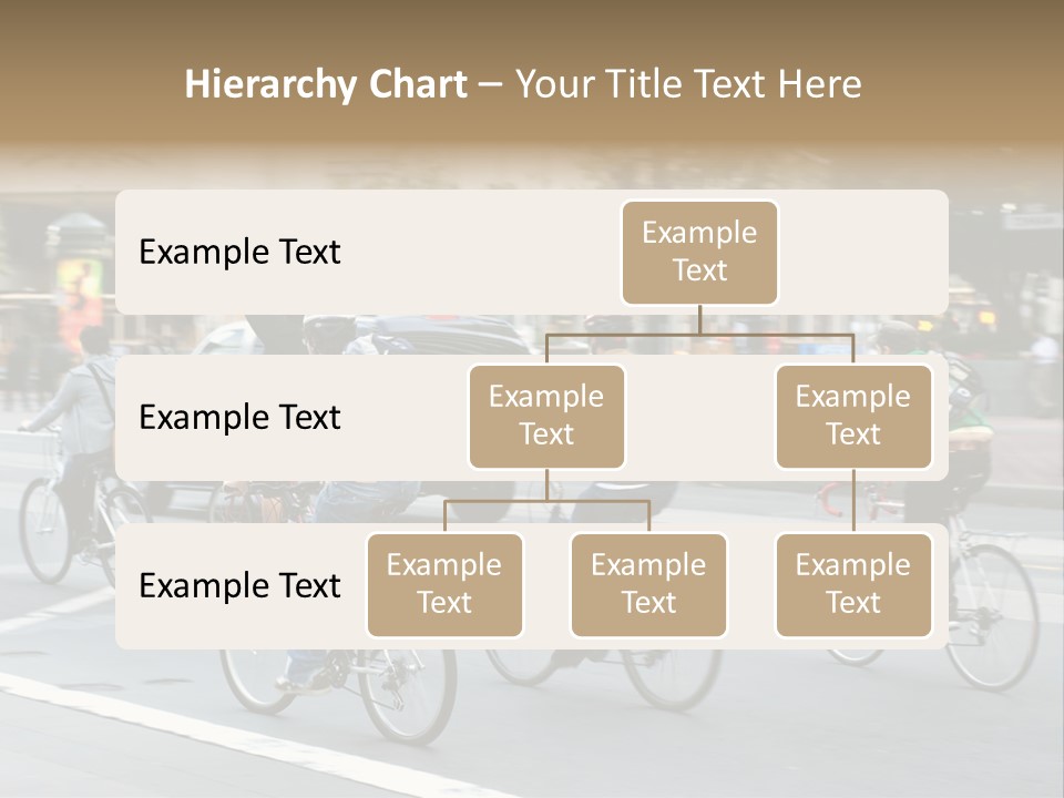 A Group Of People Riding Bikes Down A Street PowerPoint Template