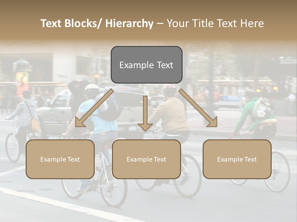 A Group Of People Riding Bikes Down A Street PowerPoint Template