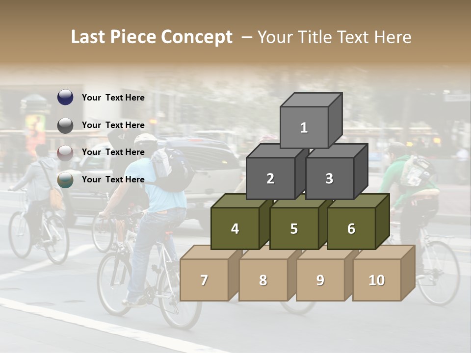 A Group Of People Riding Bikes Down A Street PowerPoint Template