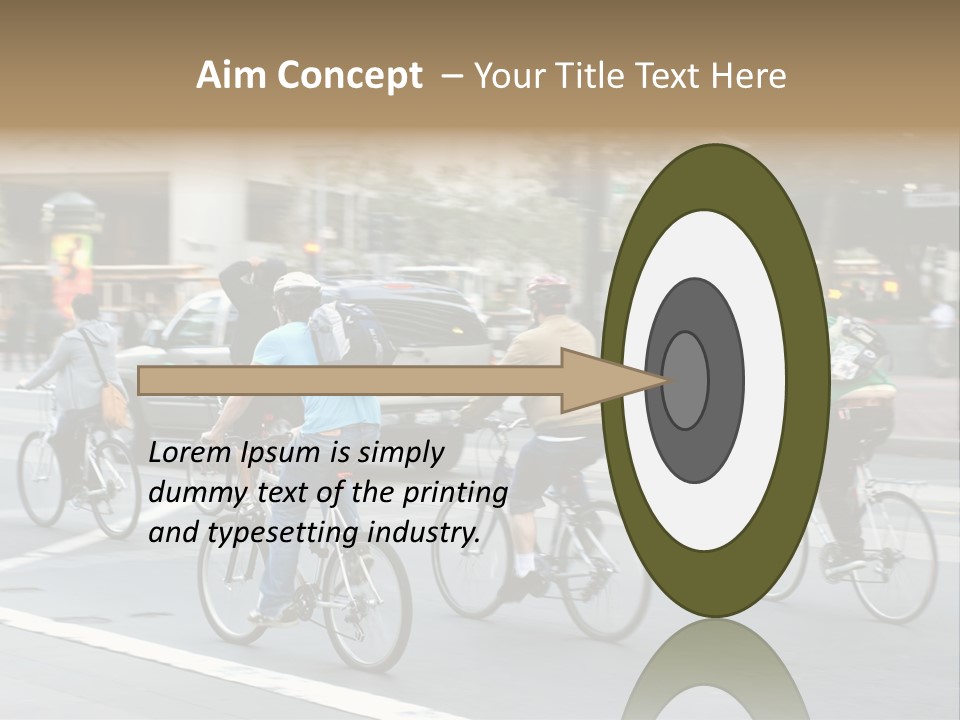 A Group Of People Riding Bikes Down A Street PowerPoint Template