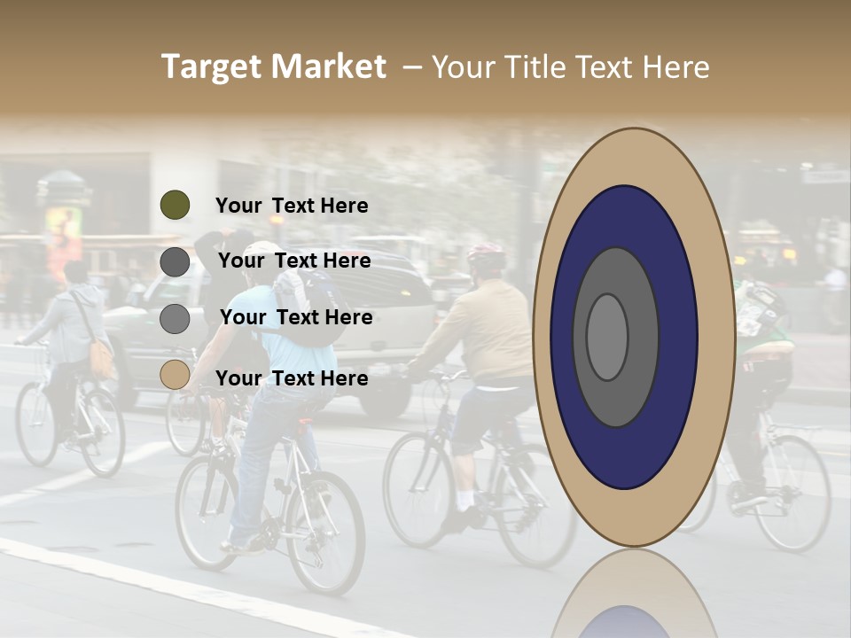 A Group Of People Riding Bikes Down A Street PowerPoint Template