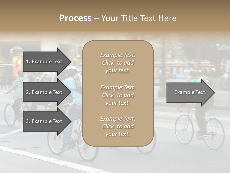 A Group Of People Riding Bikes Down A Street PowerPoint Template
