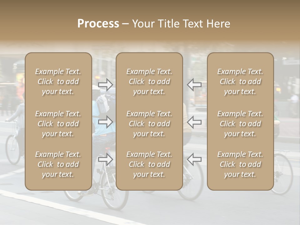 A Group Of People Riding Bikes Down A Street PowerPoint Template