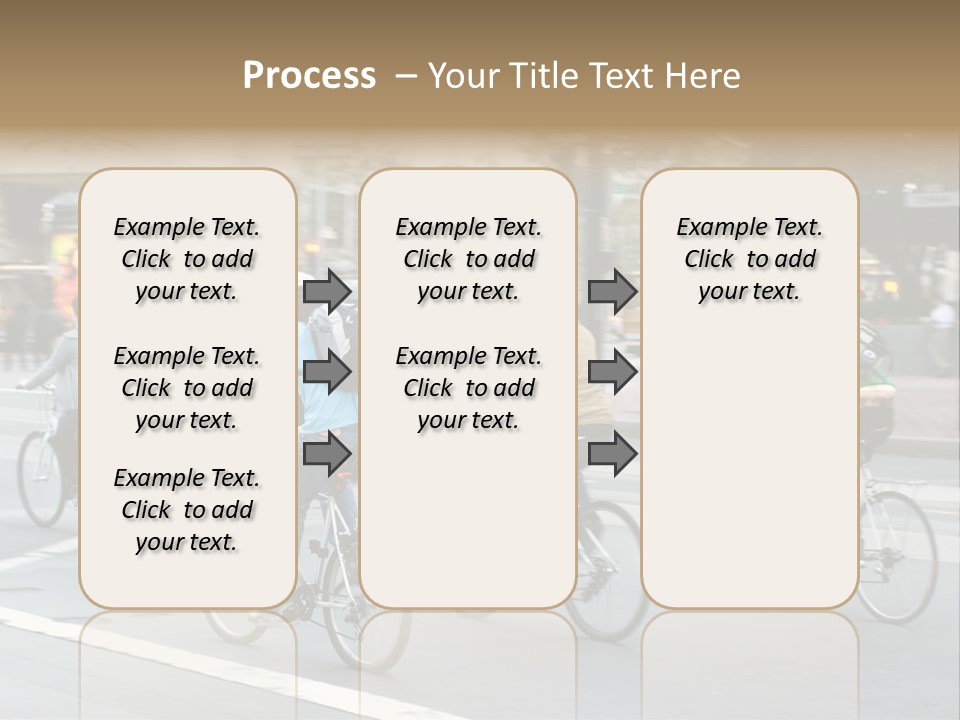 A Group Of People Riding Bikes Down A Street PowerPoint Template