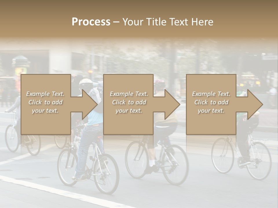 A Group Of People Riding Bikes Down A Street PowerPoint Template