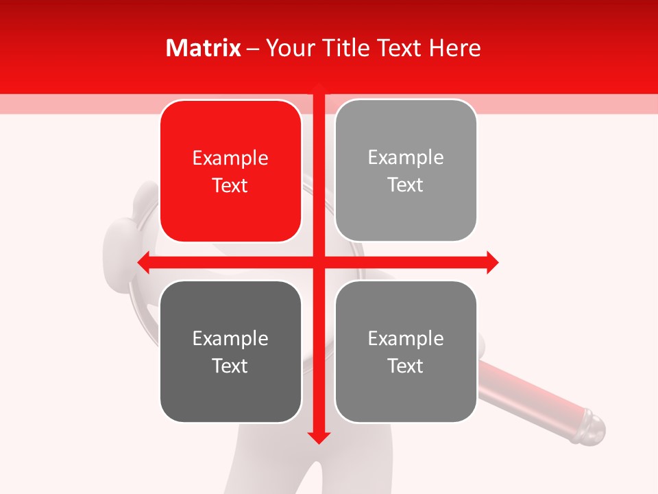 Little Human With Big Magnifier Look For Something PowerPoint Template