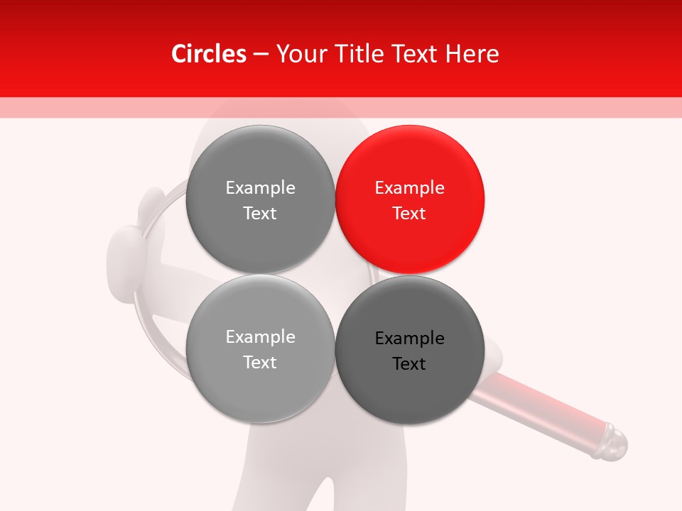 Little Human With Big Magnifier Look For Something PowerPoint Template