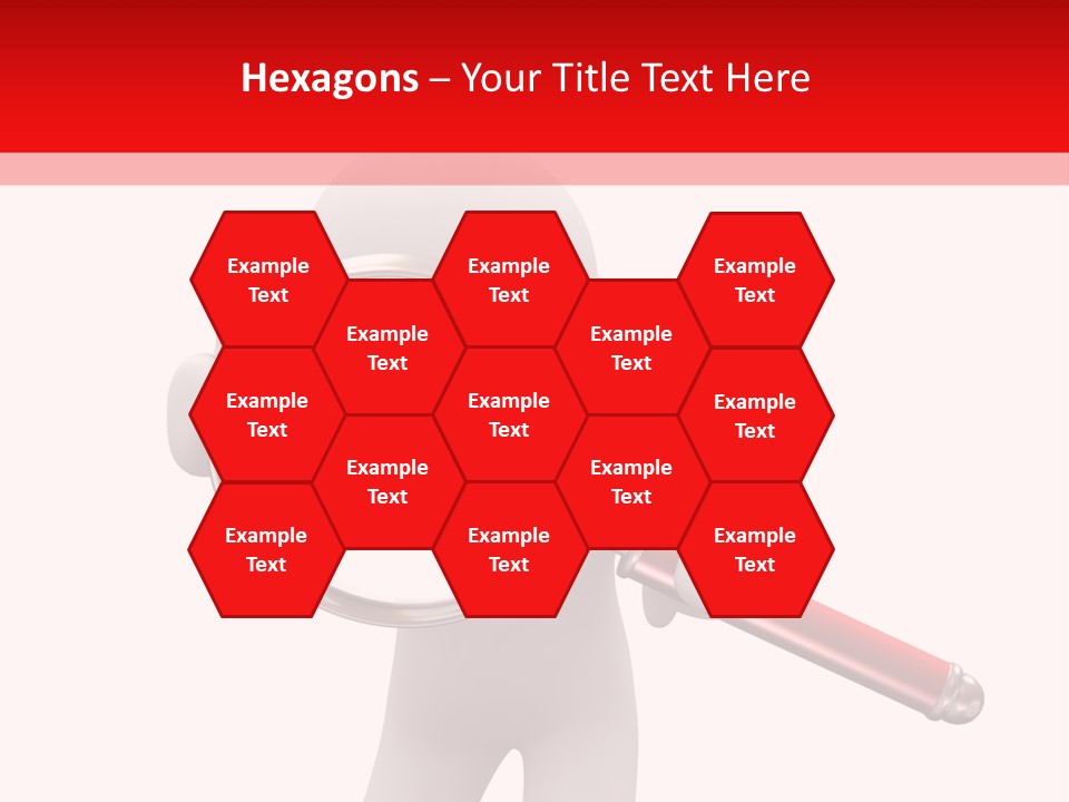 Little Human With Big Magnifier Look For Something PowerPoint Template