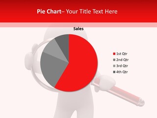 Little Human With Big Magnifier Look For Something PowerPoint Template