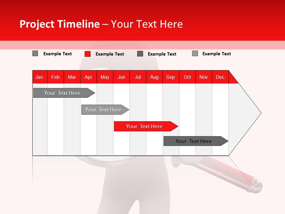 Little Human With Big Magnifier Look For Something PowerPoint Template