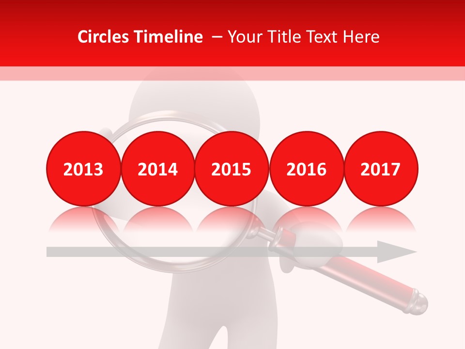 Little Human With Big Magnifier Look For Something PowerPoint Template