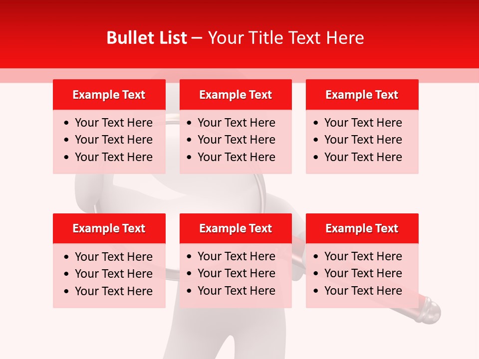 Little Human With Big Magnifier Look For Something PowerPoint Template