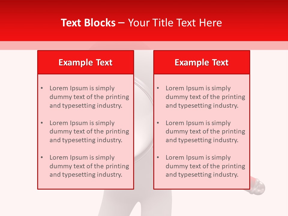 Little Human With Big Magnifier Look For Something PowerPoint Template