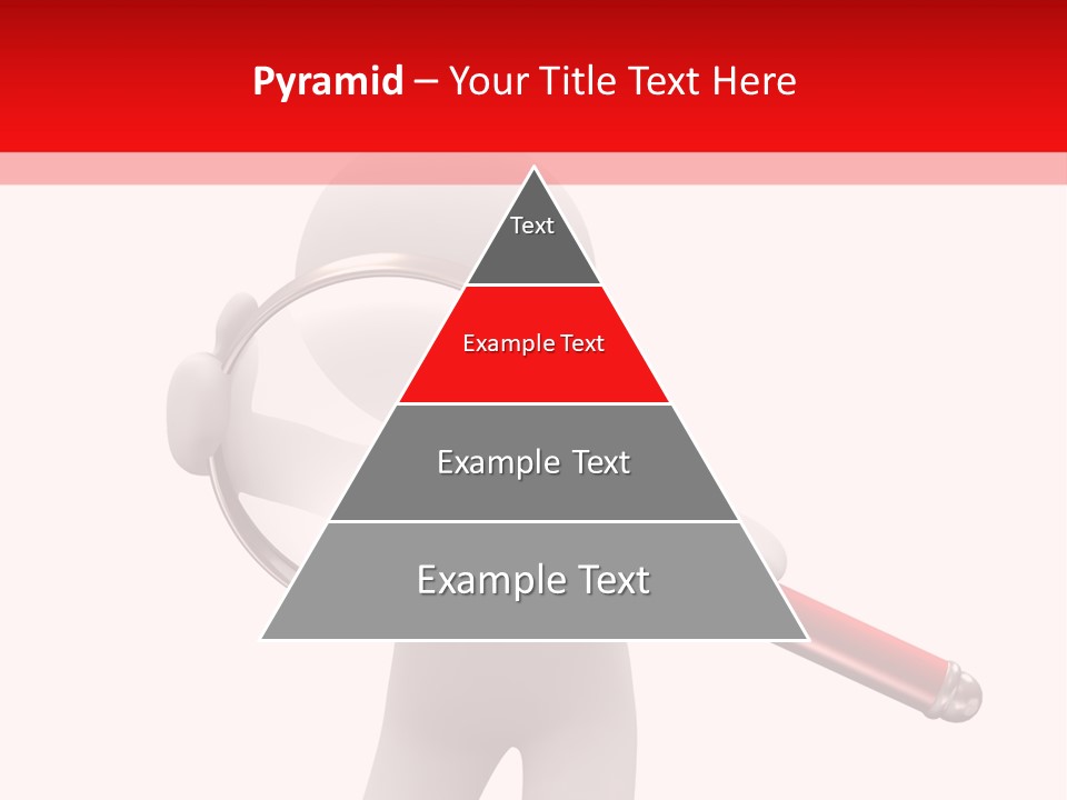 Little Human With Big Magnifier Look For Something PowerPoint Template
