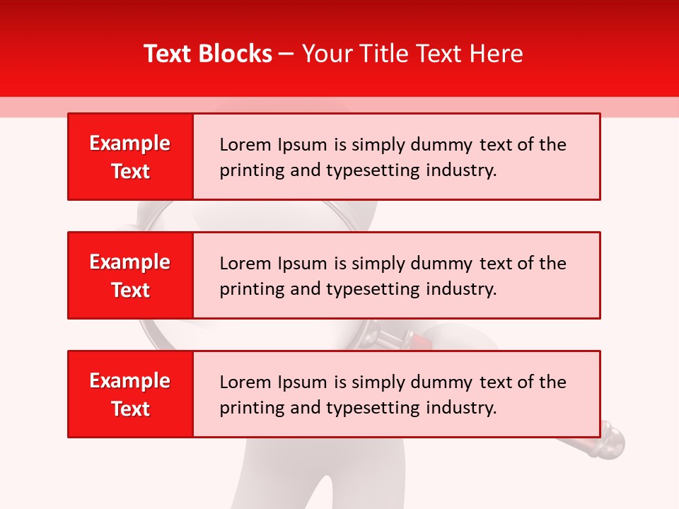 Little Human With Big Magnifier Look For Something PowerPoint Template