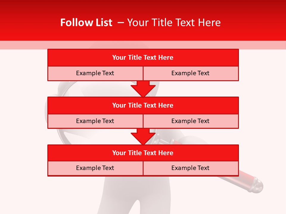 Little Human With Big Magnifier Look For Something PowerPoint Template