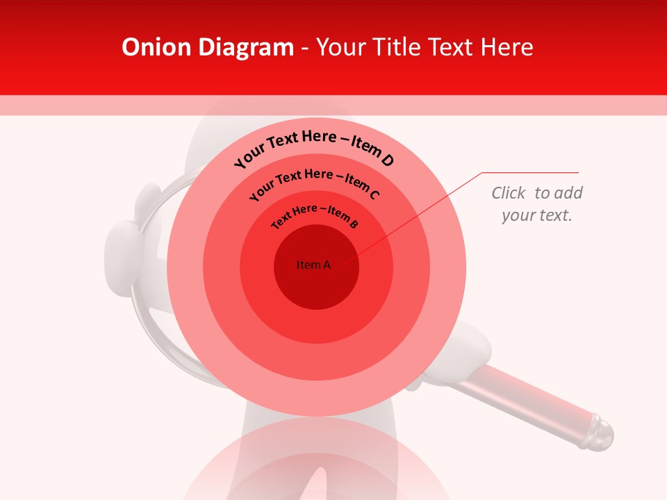 Little Human With Big Magnifier Look For Something PowerPoint Template