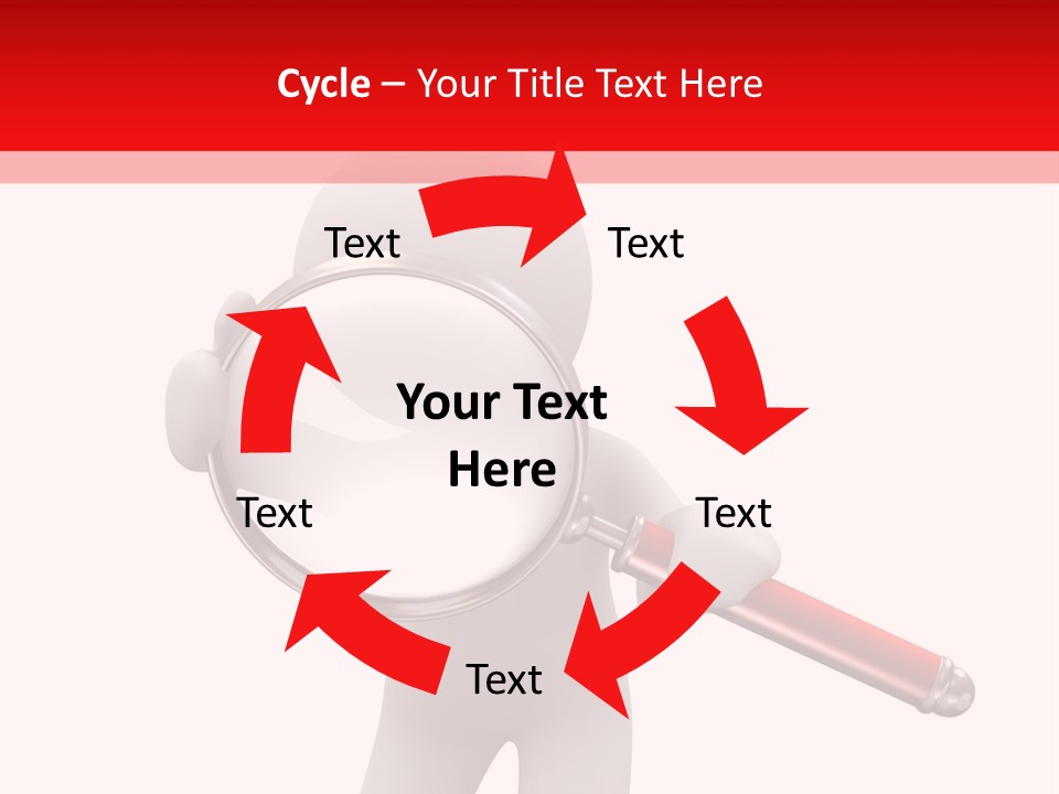 Little Human With Big Magnifier Look For Something PowerPoint Template