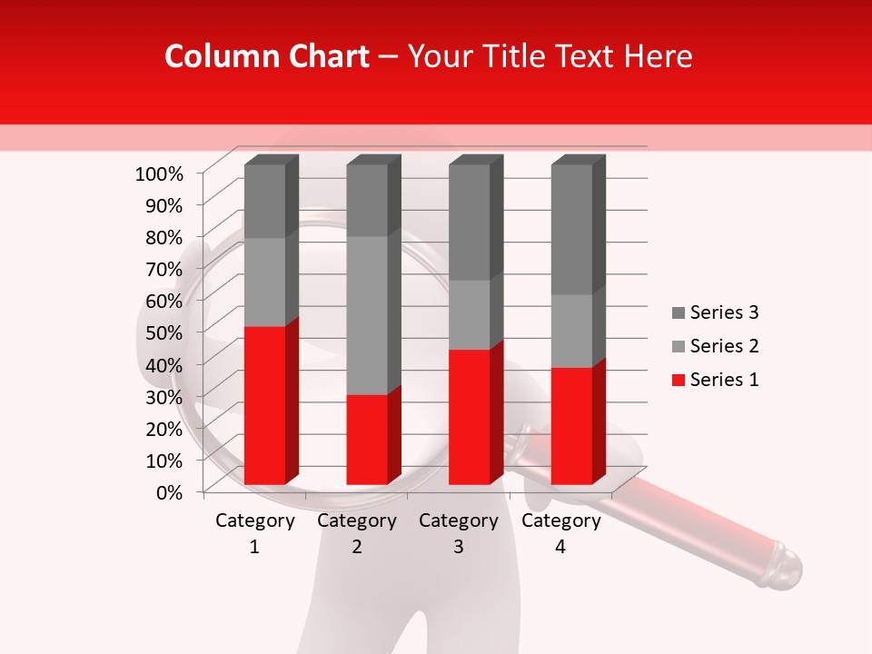 Little Human With Big Magnifier Look For Something PowerPoint Template