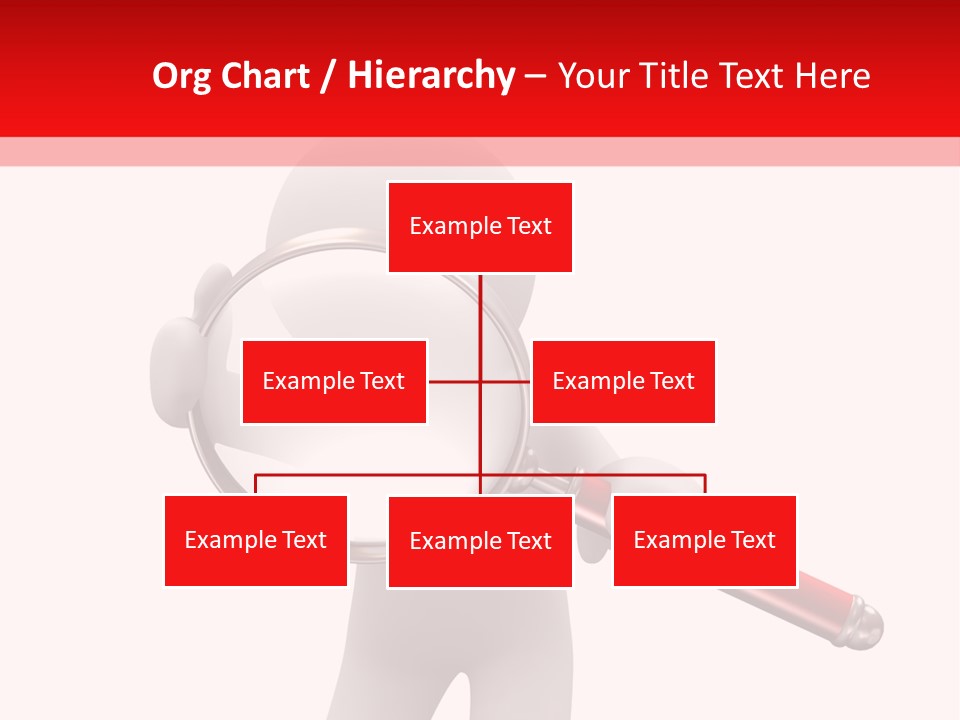 Little Human With Big Magnifier Look For Something PowerPoint Template