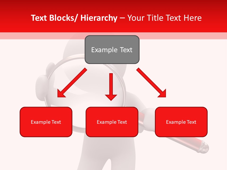Little Human With Big Magnifier Look For Something PowerPoint Template