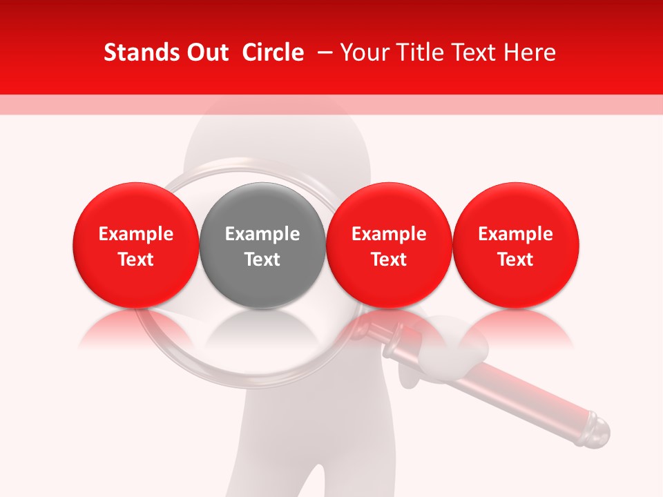 Little Human With Big Magnifier Look For Something PowerPoint Template