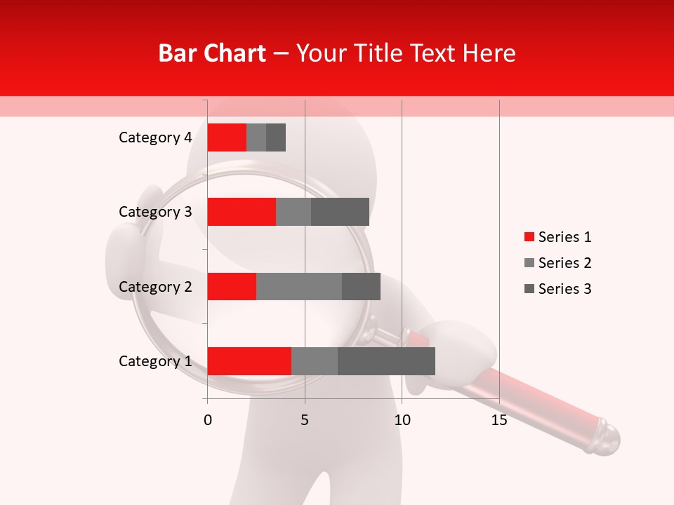 Little Human With Big Magnifier Look For Something PowerPoint Template
