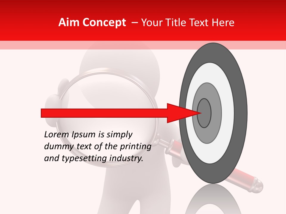 Little Human With Big Magnifier Look For Something PowerPoint Template