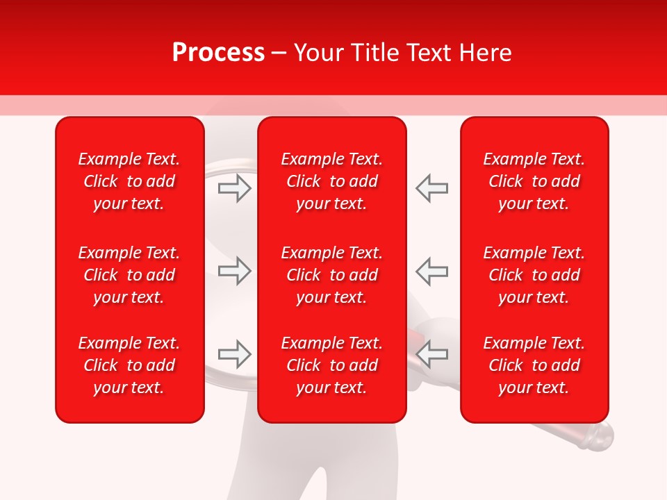 Little Human With Big Magnifier Look For Something PowerPoint Template
