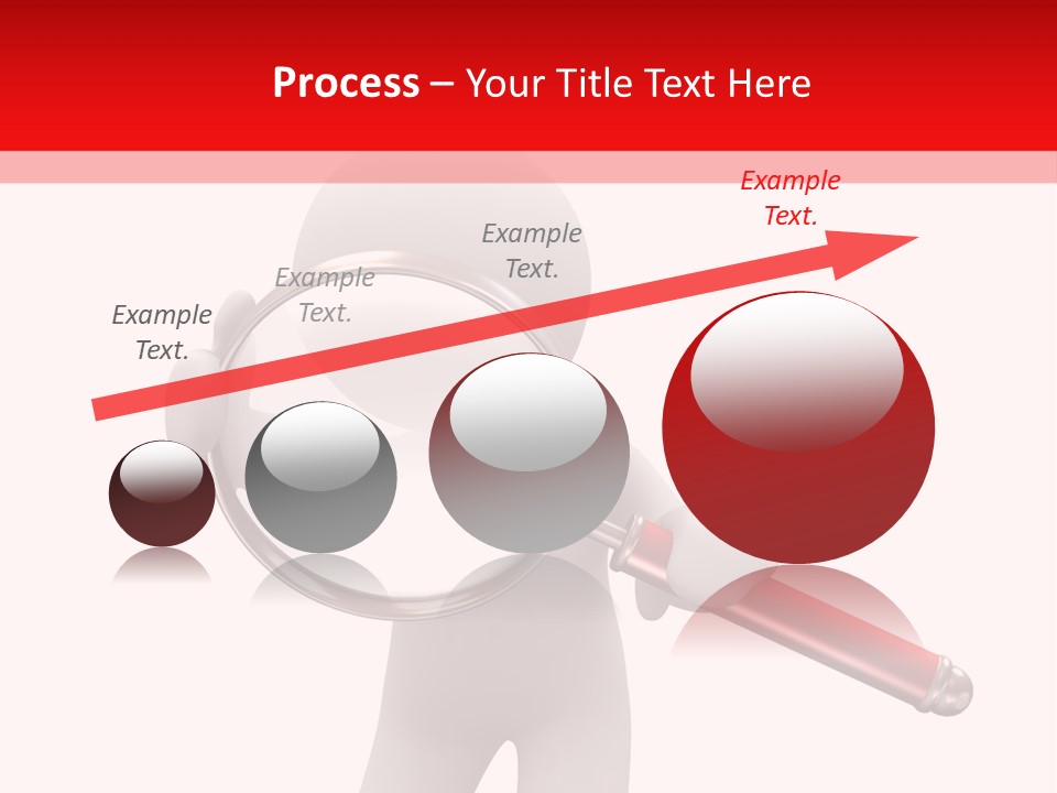 Little Human With Big Magnifier Look For Something PowerPoint Template
