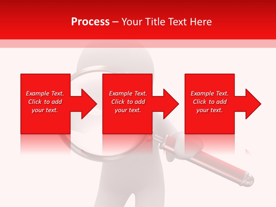 Little Human With Big Magnifier Look For Something PowerPoint Template