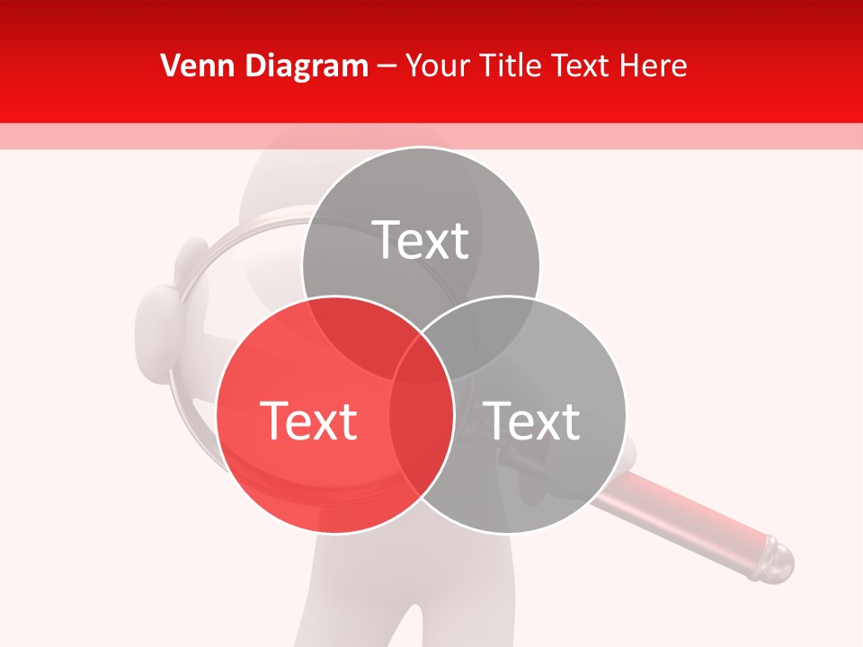 Little Human With Big Magnifier Look For Something PowerPoint Template