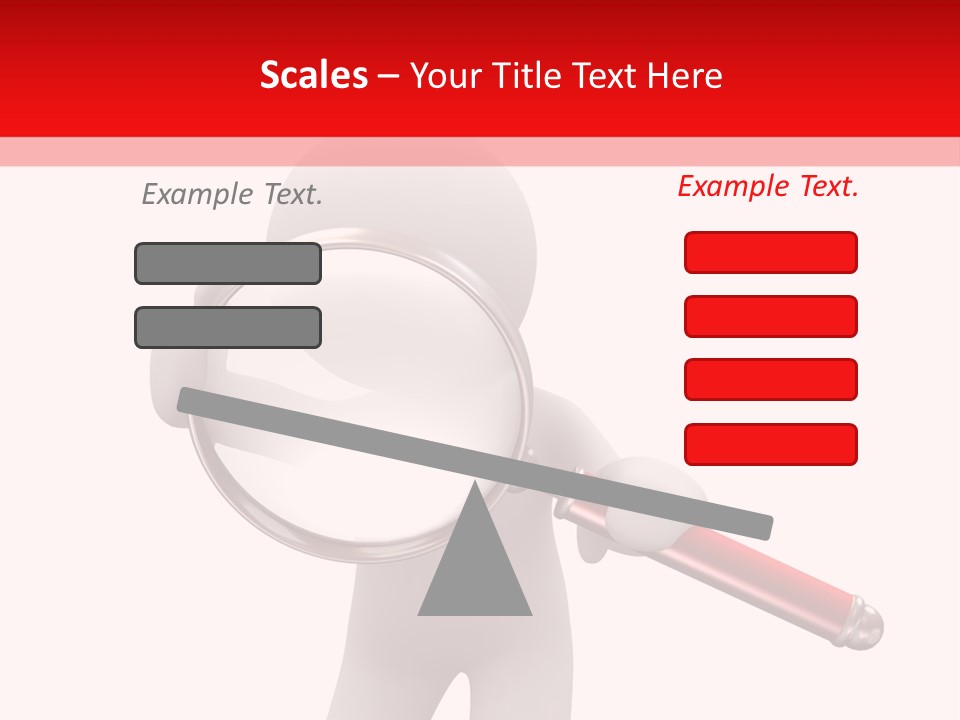 Little Human With Big Magnifier Look For Something PowerPoint Template