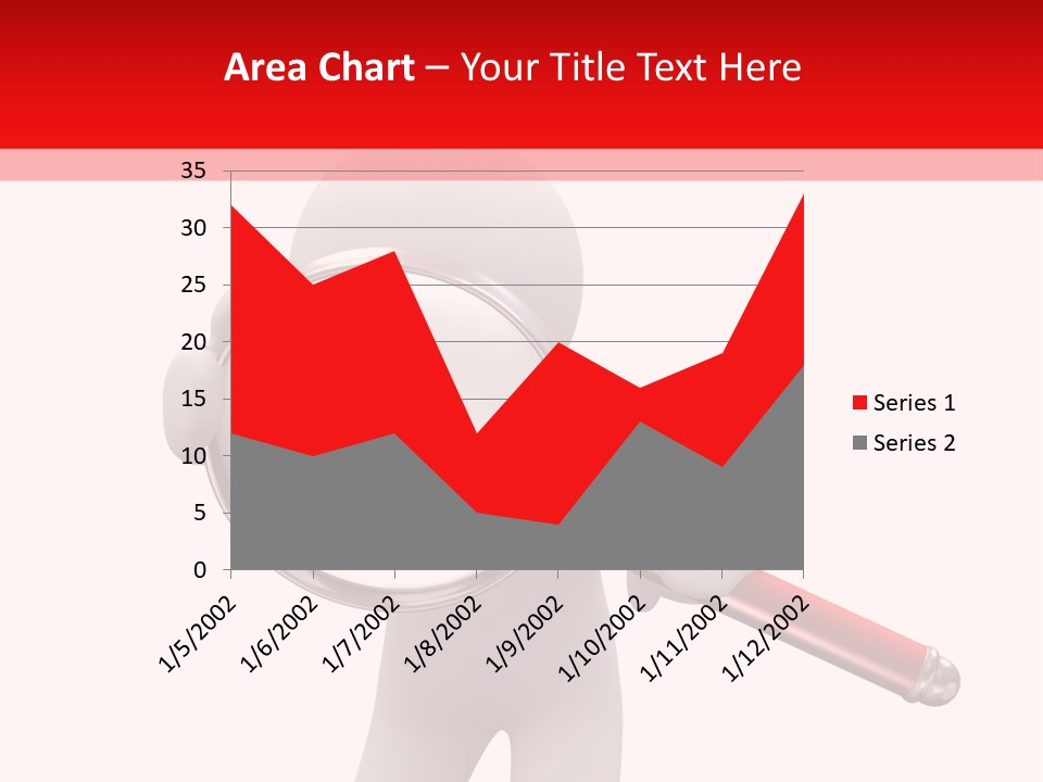 Little Human With Big Magnifier Look For Something PowerPoint Template