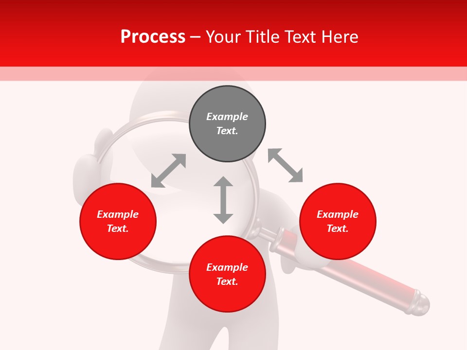 Little Human With Big Magnifier Look For Something PowerPoint Template